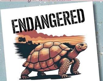 Giant Tortoise PNG, African Wildlife Sublimation, Endangered Animal Clipart - Commercial License