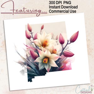 New Mexico yucca staat bloem PNG, New Mexico bloemen USA staat clipart, yucca bloem sublimatie ontwerp, 300 DPI transparant bestand
