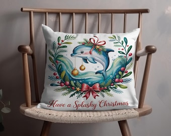Dolphin PNG | Christmas Watercolor Clipart (Digital Download)