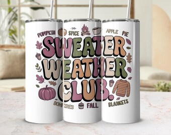 Club del Clima Suéter PNG: Diseño de sublimación de otoño (Descarga digital)