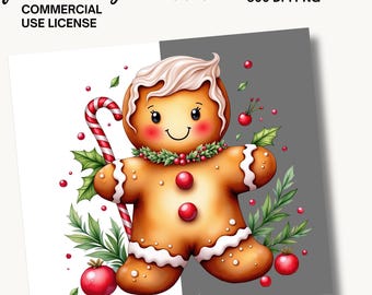 Baking Cookies PNG Set | Christmas Kitchen Clipart Watercolor Bundle Commercial License (Digital Download)