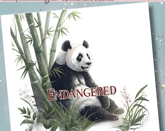 Panda PNG: Bamboo Forest Animal Clipart (300 DPI Digital Download