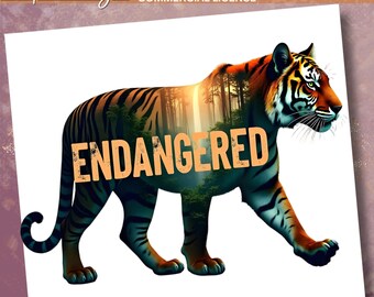Sunda Tiger PNG: Jungle Animal Sublimation Clipart (300 DPI Transparent PNG)