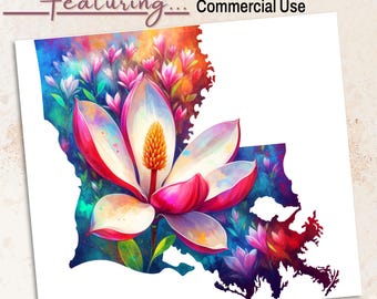 Aquarel clipart Louisiana Magnolia: staatsbloem png (licentie voor commercieel gebruik)