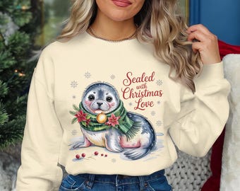 Seal Christmas PNG | Watercolor Holiday Animal Art (Digital Download)