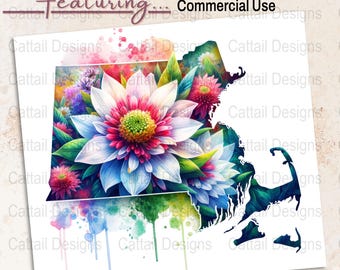Massachusetts Mayflower png: aquarel staat bloem clipart (300 DPI transparant bestand)