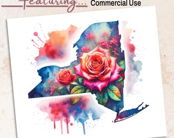 New York Rose PNG: Floral State Flower Clipart (300 DPI transparant bestand)