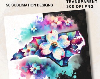 Staatsbloemen PNG-clipartbundel: aquarel met dubbele belichting (commercieel gebruik)