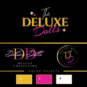 DIY Logo Template for Beauty Business - Pink and gold logo template Perfect for Lash, Hair, and Beauty