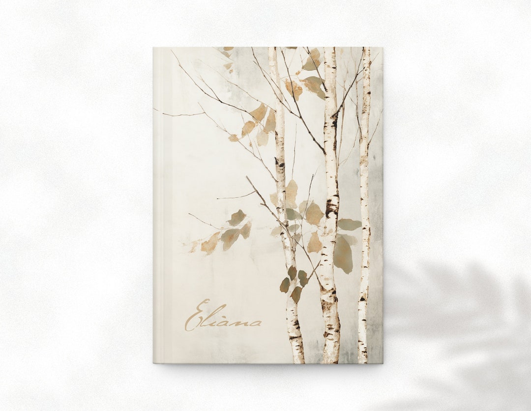 Personalized Journal | Birch Tree Custom Notebook | Elegant Nature ...