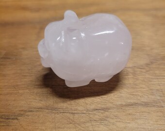 ブラジル産ローズクォーツ豚の彫刻。1.25インチ - Etsy 日本