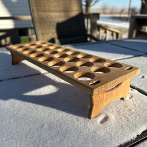 Antique-Inspired Wooden Egg Holder - Stackable farm fresh eggs - Single Unit White Oak