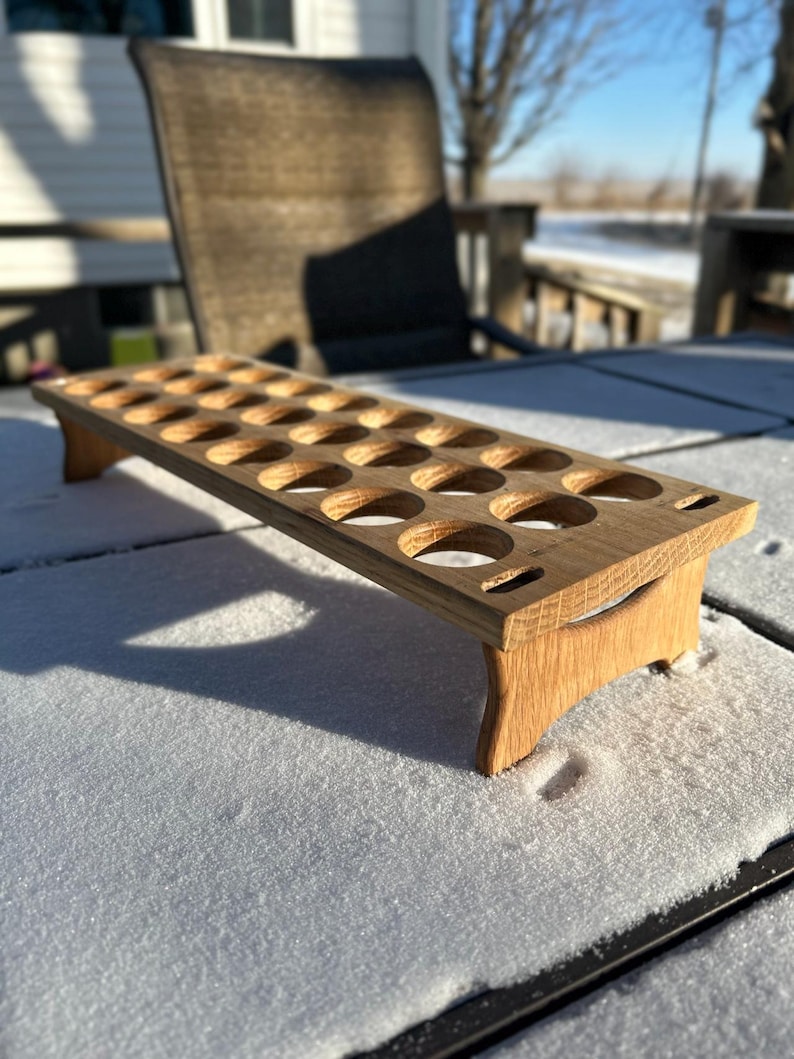 Antique-Inspired Wooden Egg Holder - Stackable farm fresh eggs - Single Unit White Oak