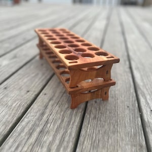 Antique-Inspired Wooden Egg Holder - Stackable farm fresh eggs - Single Unit Cherry