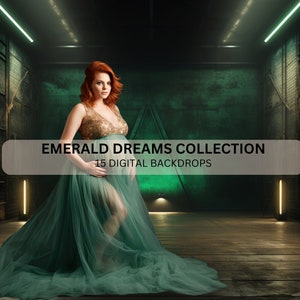15 Emerald Dreams Maternity Digital Backdrops (PNG)