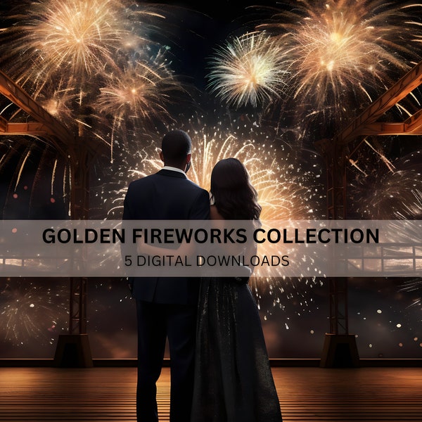 5 Digital Fireworks Digital Backdrops for Photos / New Year's Backdrop /Celebration Background