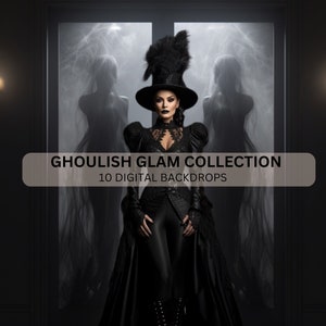 10 Ghost Halloween Backdrop background Composite, Gothic Photography, Scary Digital Backdrop