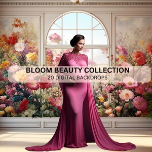 20 Floral Digital Backdrops Portrait Overlays Photography Digital Background Overlays Photoshop Textures Overlays