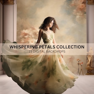 15 Digital Backdrops, Beige Floral Backdrops, Maternity Backdrop Overlays, Photography Digital Backgrounds, Photoshop Textures Overlays