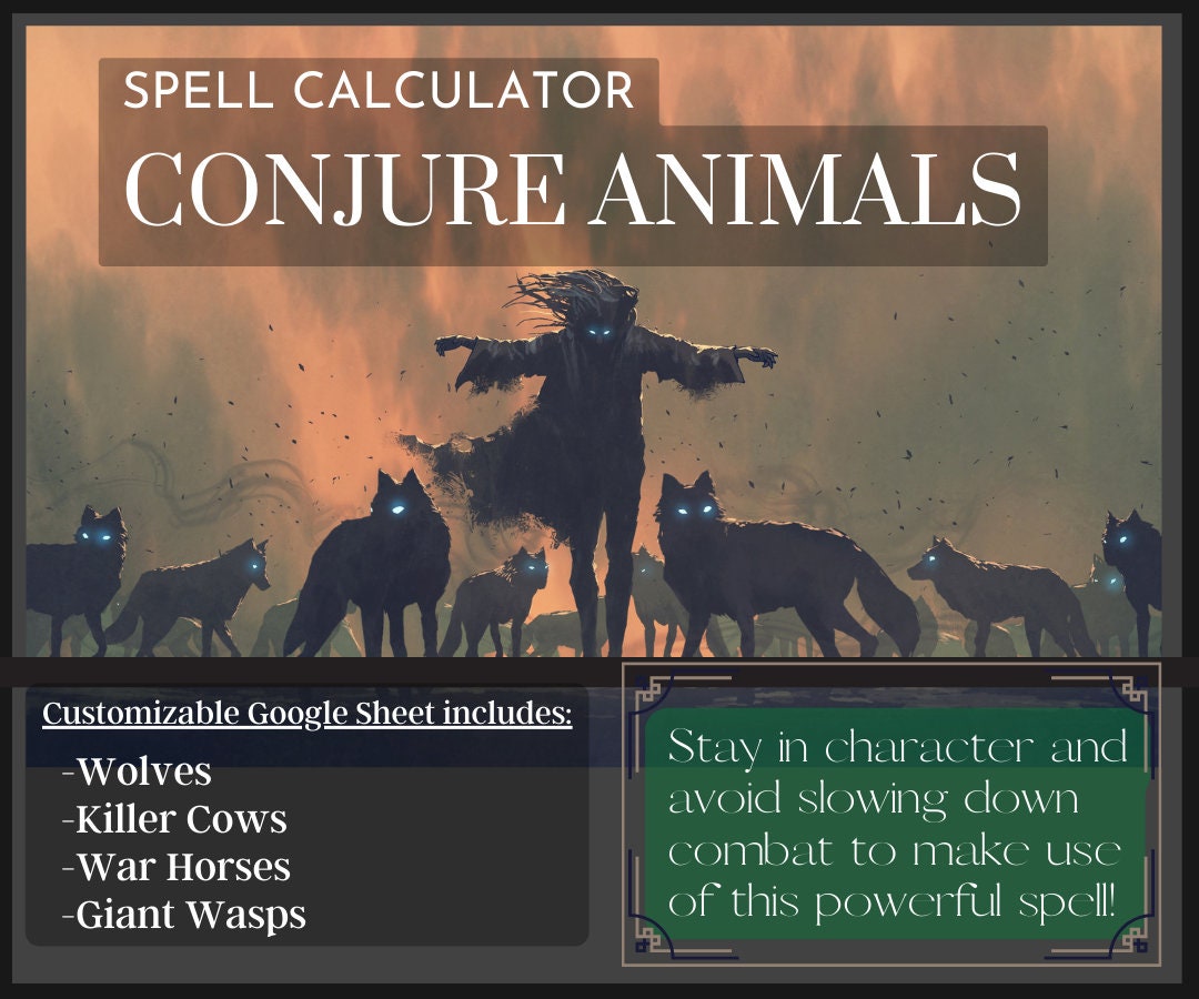Conjure Animals Spell Sheet