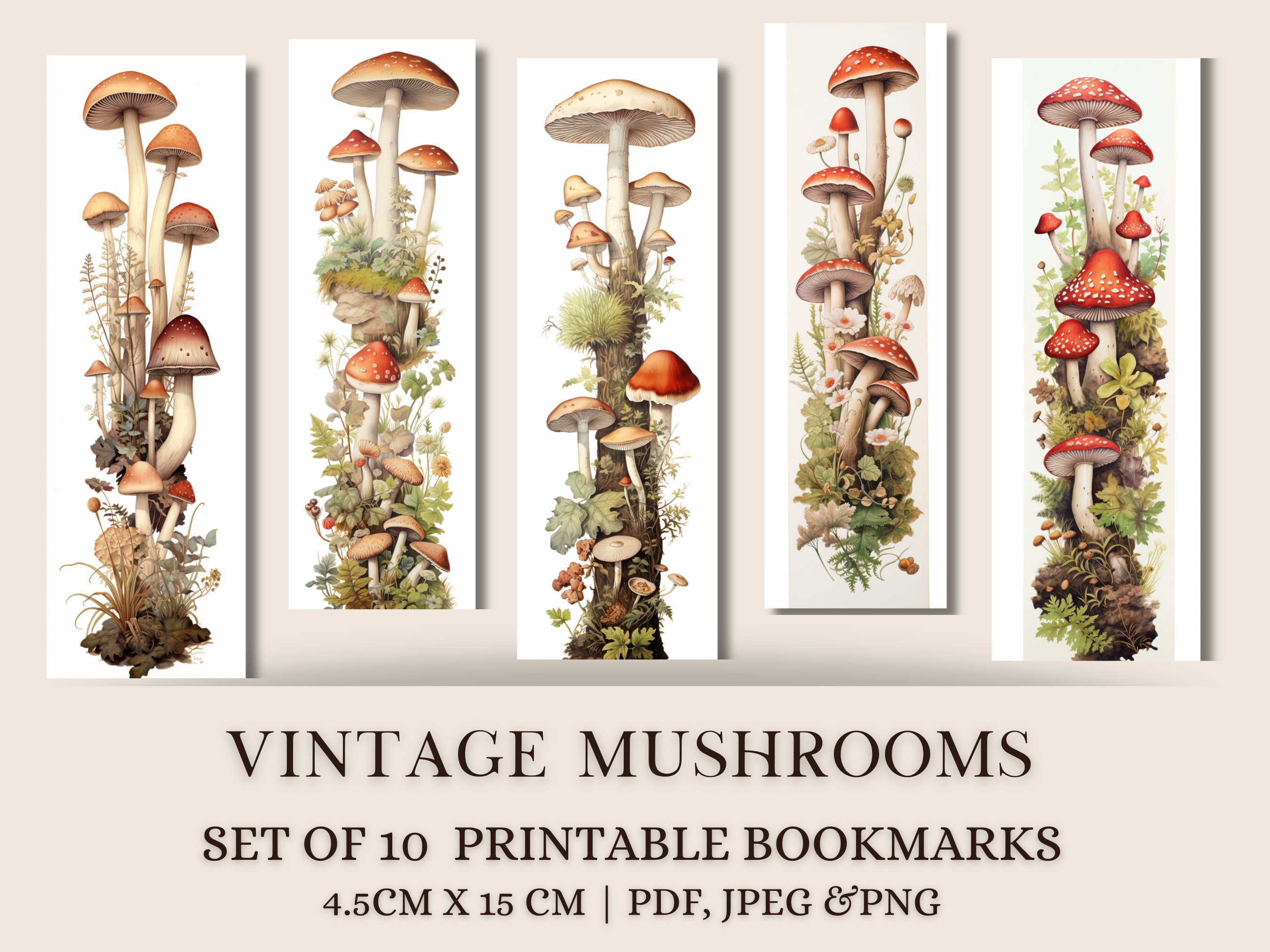 Acrylic Mushroom Bookmark - Botanical Art Bookmark - Book Lover