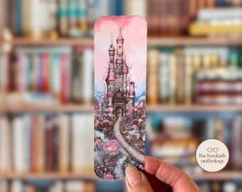 Fairy Tale Fantasy Bookmarks | Pink Castle Bookmarks | Gift for Book Lover | Bookish Things | Bookmarks for Her | Bookmark for Kids