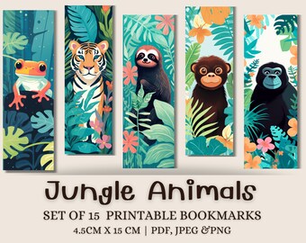 Marcapáginas de animales adorables, marcapáginas para niños, paquete de marcapáginas divertidos, marcapáginas de perezoso, marcapáginas imprimible adorable