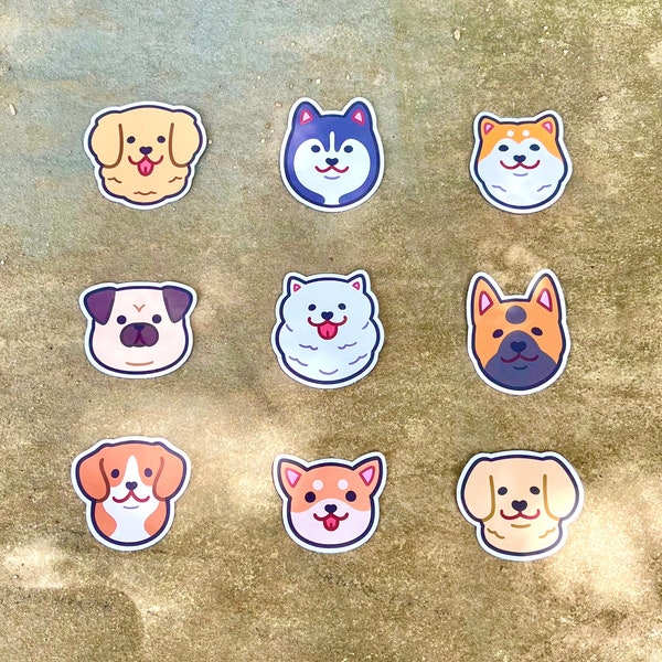Cute Dog Breed Stickers SERIES 1 | Dog Stickers for Water Bottle, Laptop | Pet Stickers, Animal Stickers | Waterproof Vinyl Stickers