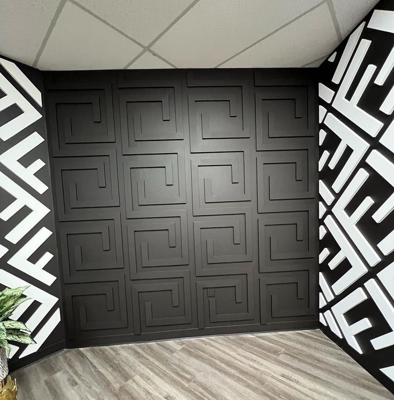 Letter F Accent Wall Panel, Ready to Install, Custom Size Accent Wall