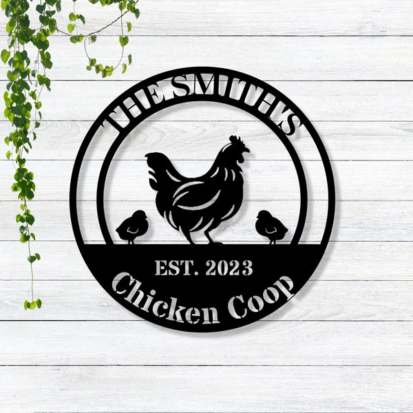 Personalized Chicken Coop Sign / Hen House Sign / Metal Chicken Coop Sign / Custom Chicken Coop Sign / Outdoor Metal Sign / Our Little Coop