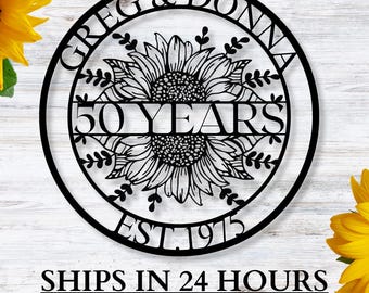 Metal Anniversary Sign / Anniversary Gift / Anniversary Gift For Parents / Year Anniversary Sign / Wedding Anniversary Metal Wall Art / Gift