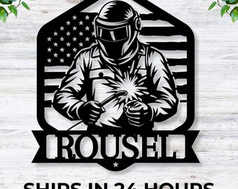 Custom Metal Welder Sign – Personalized Welding Shop Sign / Custom Name Sign for Welders / Welder Wall Art / Welder Gift / Metal Shop Decor