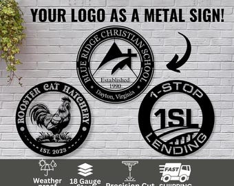 Custom Metal Sign with Logo, Personalized Outdoor Sign, Custom Bar Sign, Circle Any Shape Sign, Waterproof Store Sign, Large Commercial Sign