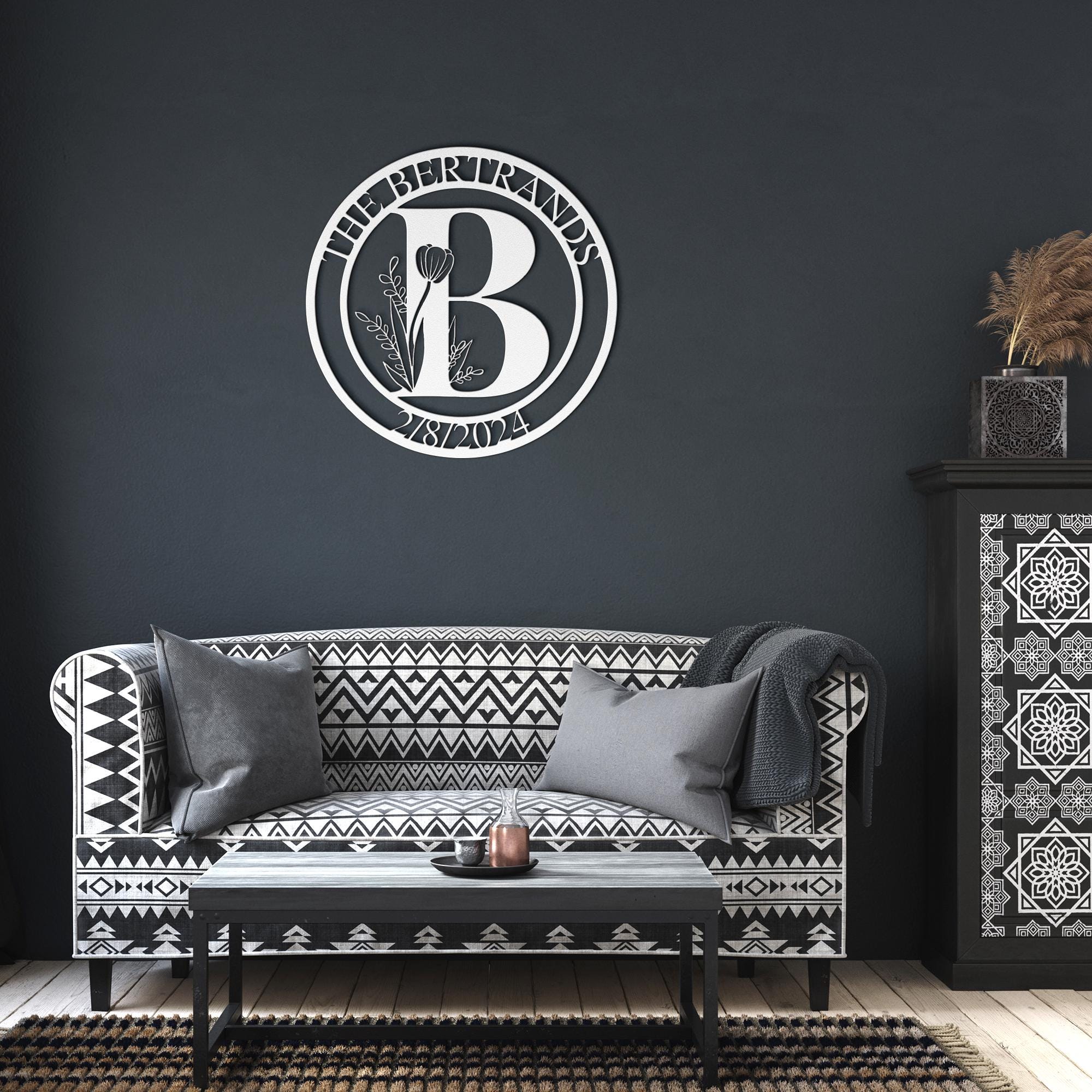 Personalized Metal Family Name Sign - Custom Last Name Wall Art | Rust ...