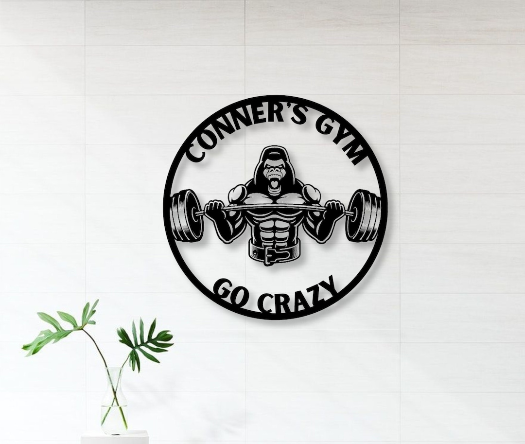 Gorilla Gym Sign, Personalized Home Gym Signs for Workout Room