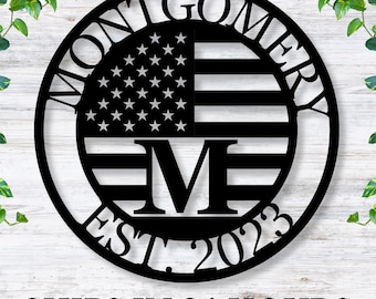 Metal American Flag Sign / American Flag Sign / Custom American Flag / Family Name Sign /  American Flag Decor / Custom Flag Sign / USA Flag