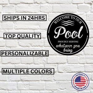 Personalized Pool Metal Sign / Pool Sign / Outdoor Wall Decor ...