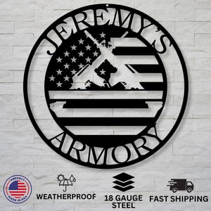 Personalized Metal Armory Sign / Gun Sign / Gift for Dad / Ar-15 Sign ...