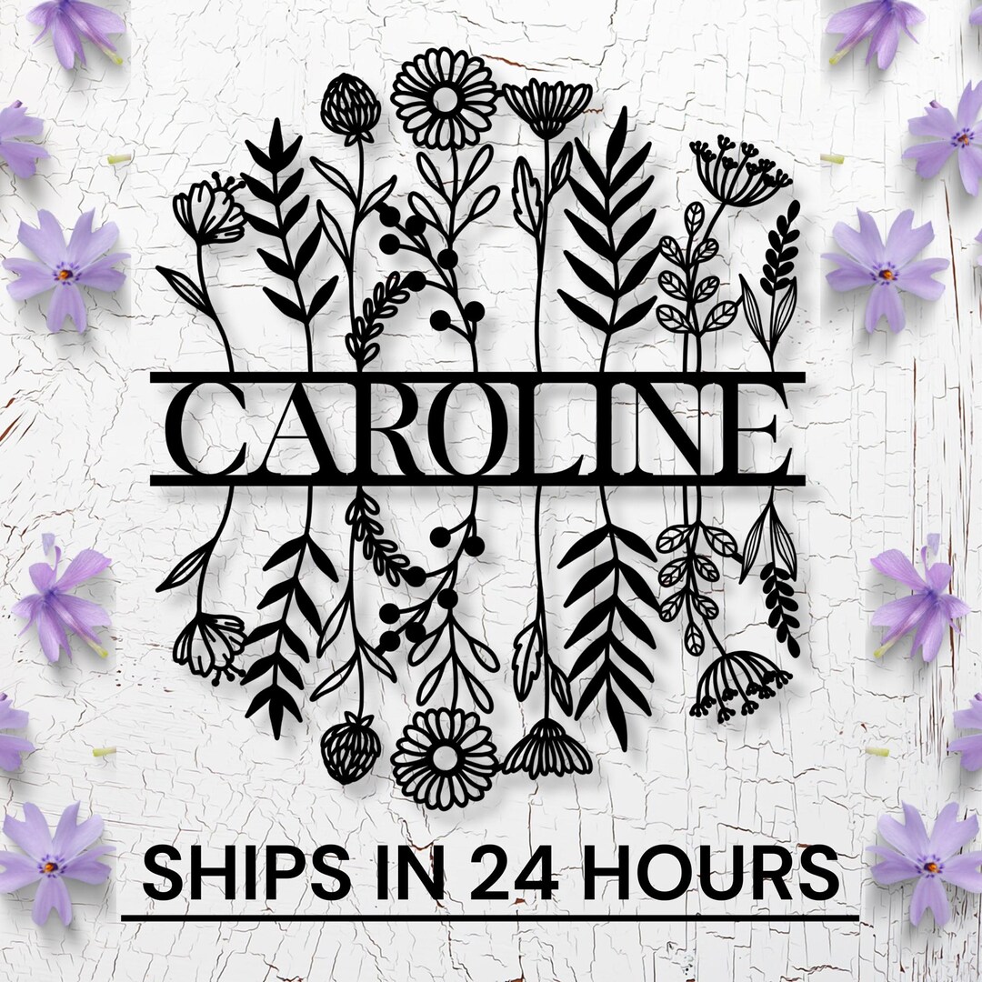 Personalized Flower Name Sign