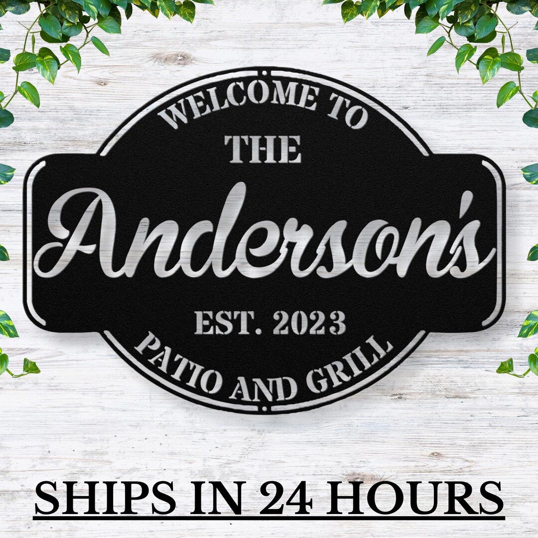 Custom Metal Patio Sign - Custom Outdoor Wall Decor | Rust-proof Garden ...