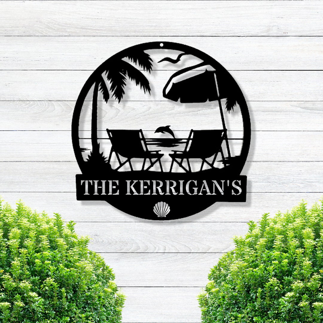 Personalized Family Name Beach House Sign, Beach Sign, Beach House