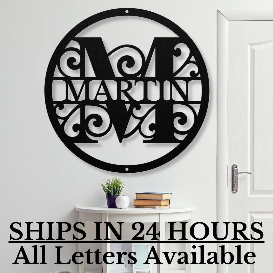 Personalized Family Name Metal Sign – Custom Last Name Wall Art ...