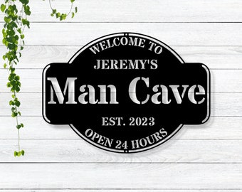 Personalized Metal Man Cave Sign / Man Cave Wall Decor / Metal Wall Decor / Man Cave Decor / Personalized Man Cave Sign / Wall Art / Gift