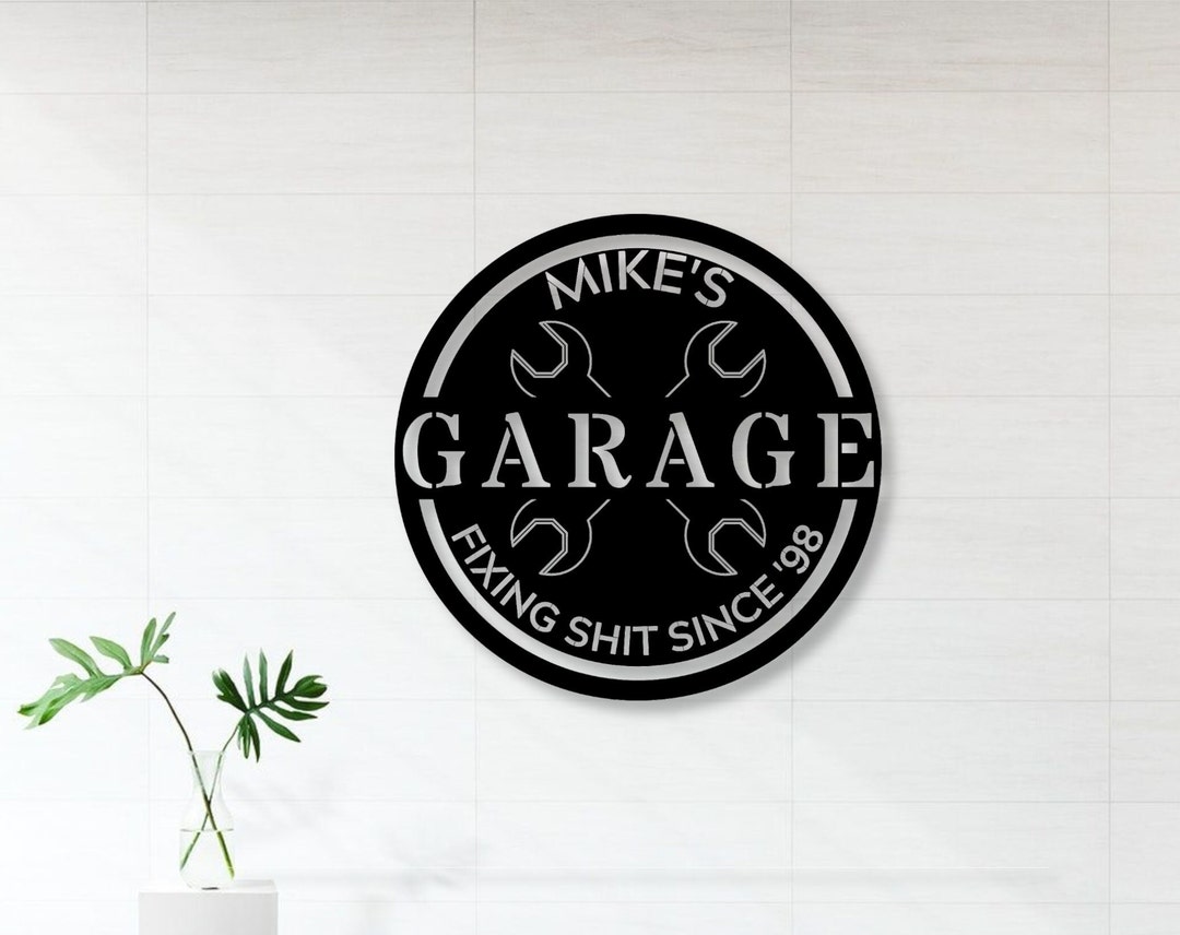 Personalized Garage Sign, Metal Sign for Garage, Custom Garage Sign
