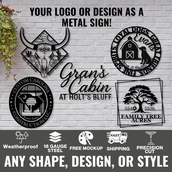 Custom Metal Sign – Your Logo, Design, Ideas, or Personalized Text Crafted in Metal