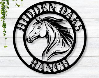 Personalized Metal Horse Ranch Sign / Metal Ranch sign / Outdoor Metal Sign / Metal Farm Sign / Custom Metal Sign / Custom Horse Sign / Gift