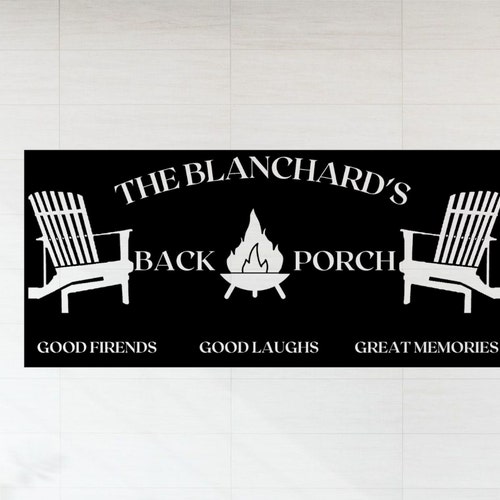 Back Porch Sign Patio Sign Metal Outdoor Sign Metal Art Etsy