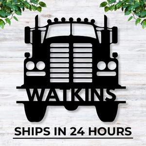 Personalized Metal Trucker Sign | Custom Truck Driver Sign | Trucker Gift | Semi Truck Decor | Custom Name Trucker Sign | Durable Metal Art