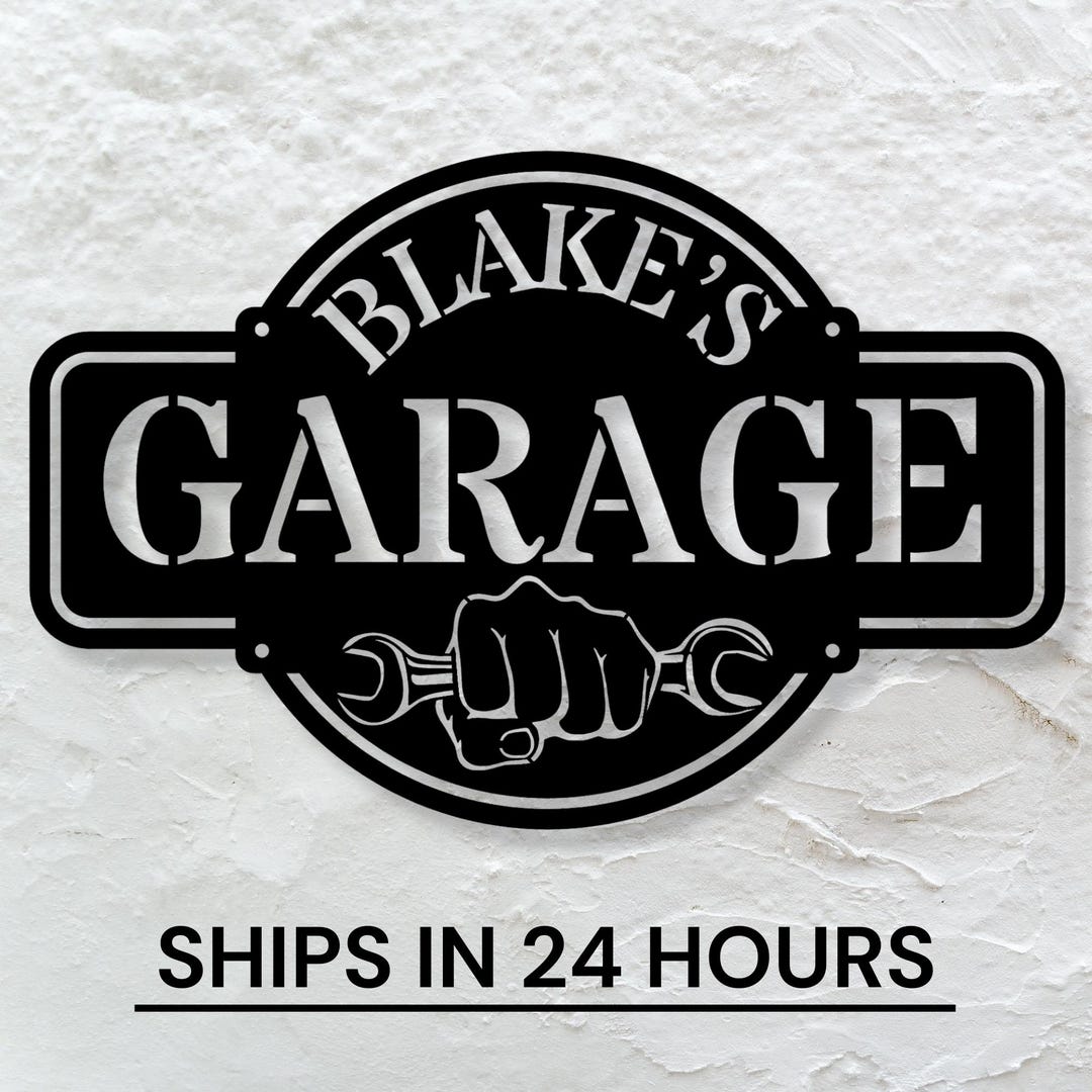 Custom Metal Garage Sign / Personalized Garage Sign / Metal Wall Decor ...