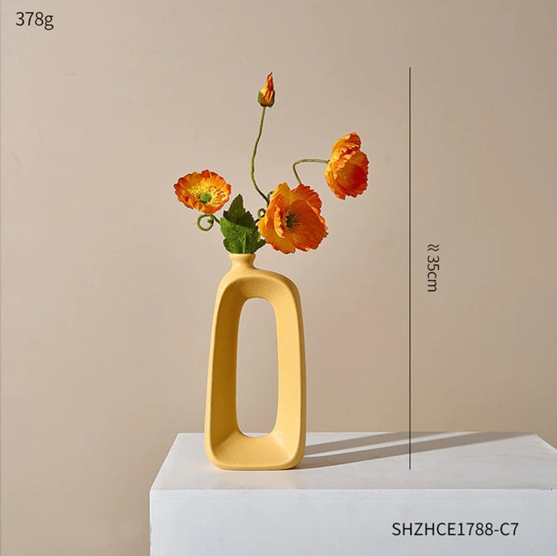 Nordic Abstract Vase Aesthetic Ceramic Flower Vase Modern Etsy